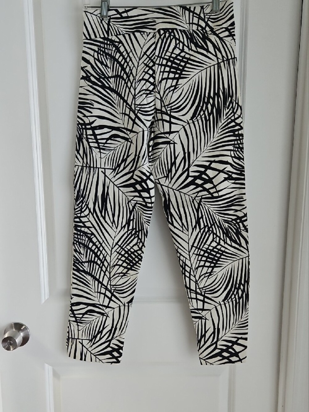 Women's Black & White Straight Leg Pants - Picture 3 of 3